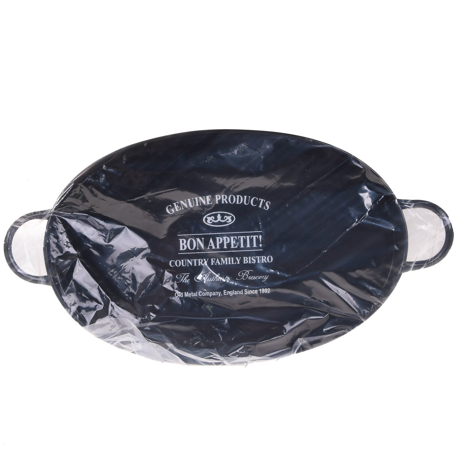 Bandeja Oval Classic Black 39x25x5,5 Aço Galvanizado
