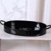 Bandeja Oval Classic Black 39x25x5,5 Aço Galvanizado