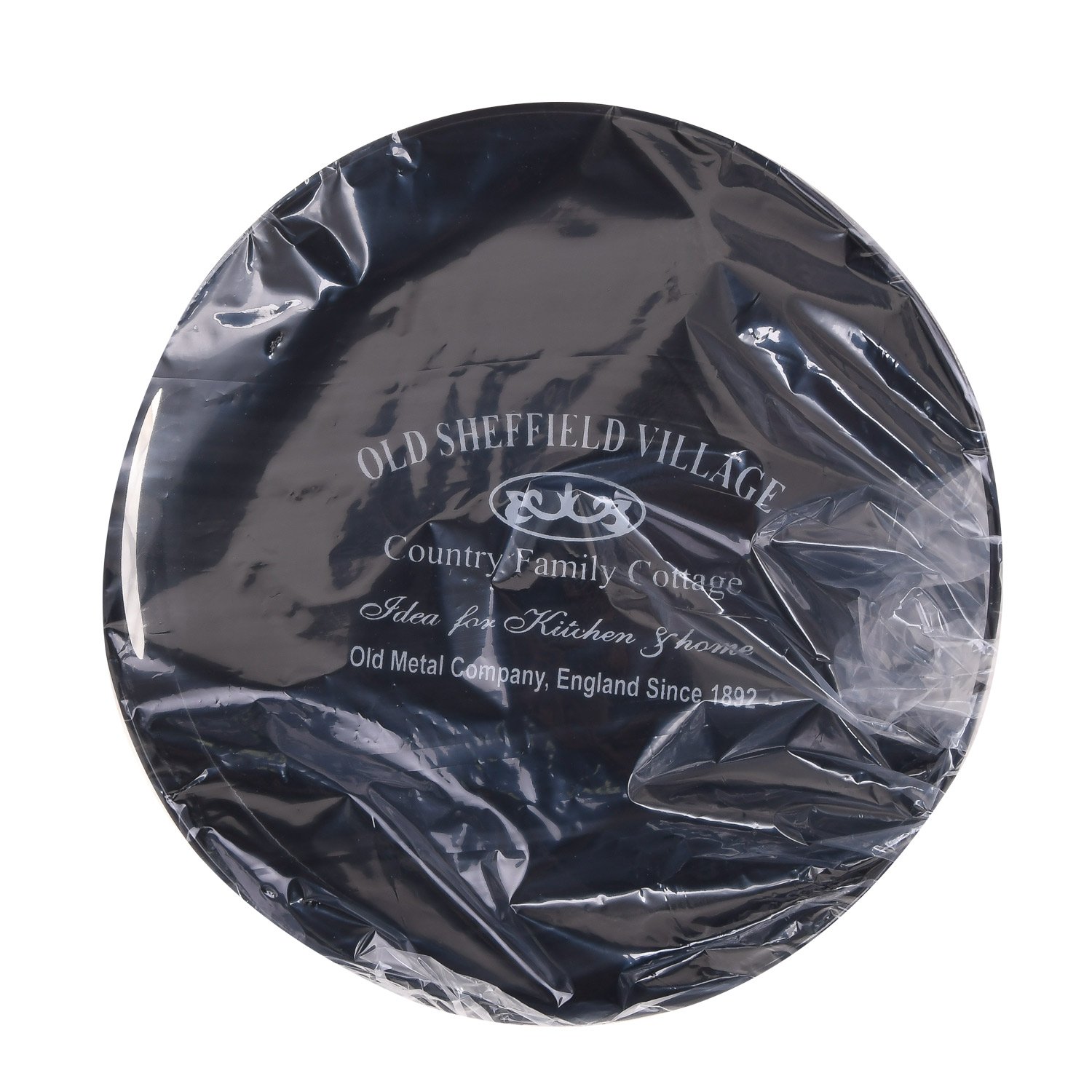 Bandeja Redonda Classic Black 25x7 Aço Galvanizado