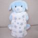 Bichinho com Pelúcia 18cm com Manta 75x75cm Cachorrinho Azul