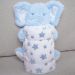 Bichinho com Pelúcia 18cm com Manta 75x75cm Elefante Azul