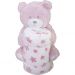Bichinho com Pelúcia 18cm com Manta 75x75cm Ursinho Rosa