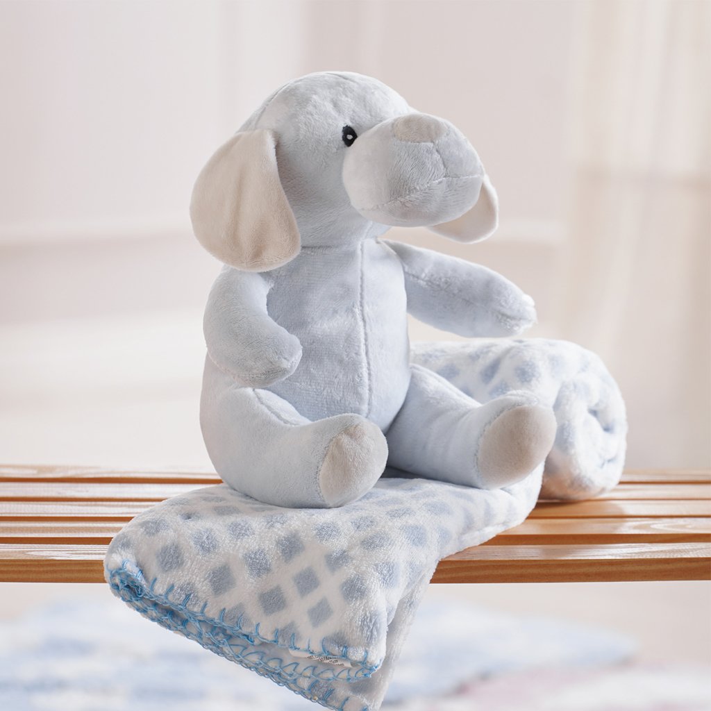 Bichinho de Pelúcia Fazenda New com Manta Bebê 100x75cm Cachorrinho