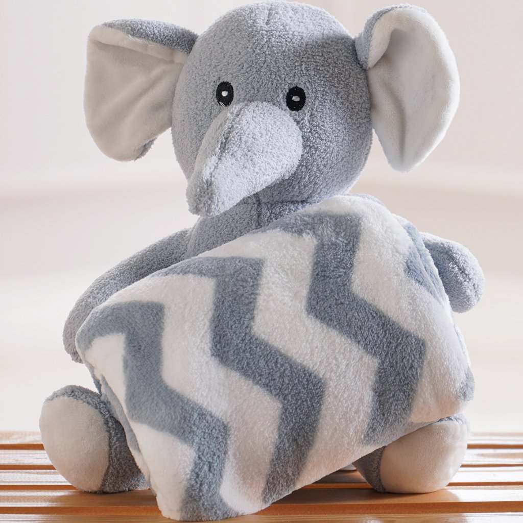Bichinho de Pelúcia Floresta New com Manta Bebê 100x75cm Elefante