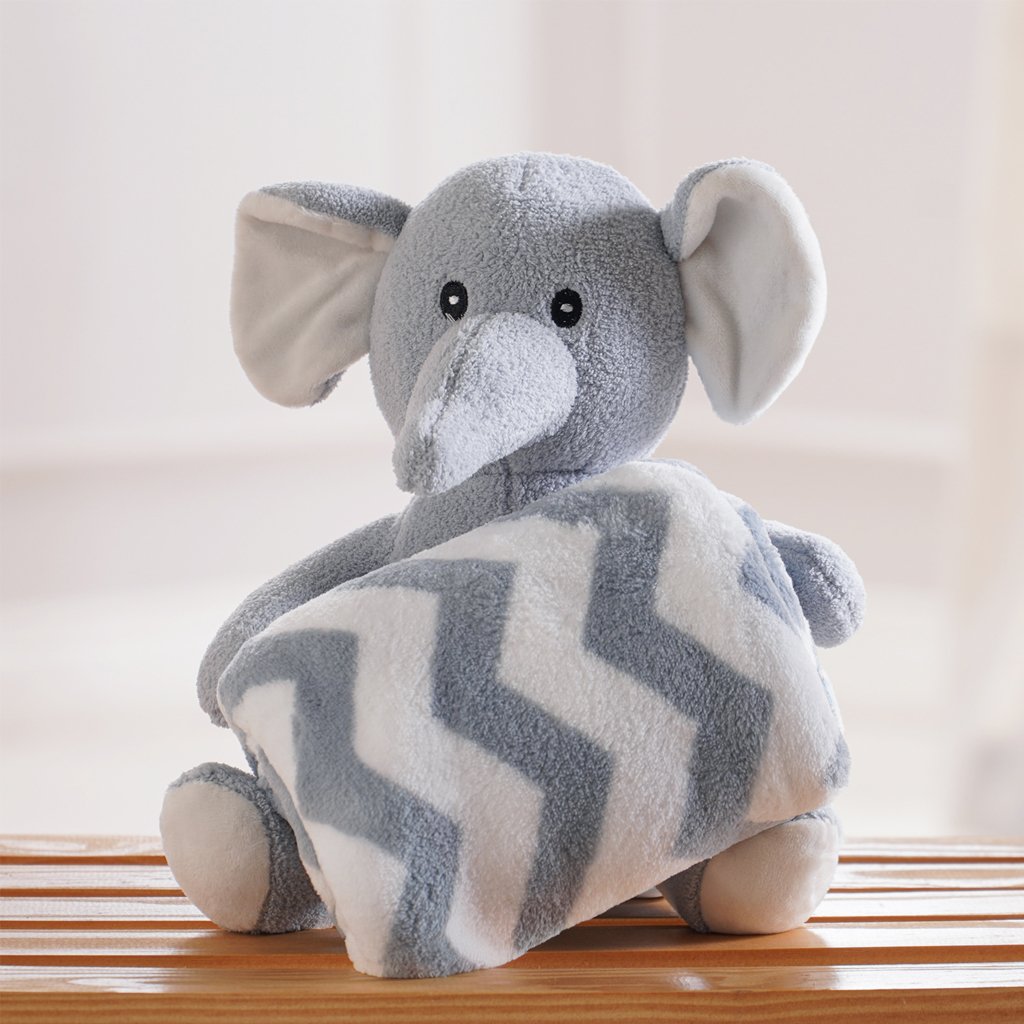 Bichinho de Pelúcia Floresta New com Manta Bebê 100x75cm Elefante