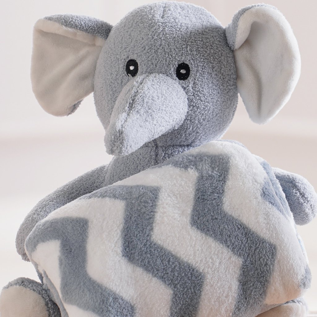 Bichinho de Pelúcia Floresta New com Manta Bebê 100x75cm Elefante