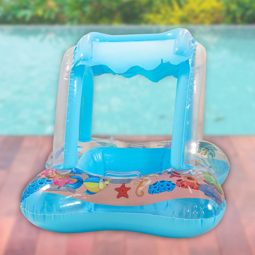 Boia Infantil com Protetor Solar para Criança 65x65cm Azul