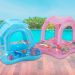 Boia Infantil com Protetor Solar para Criança 65x65cm Azul