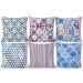 Capa de Almofada Digital Print Suede Geometric 45x45cm Azul