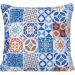 Capa de Almofada Digital Print Suede Geometric 45x45cm Azul/Bege
