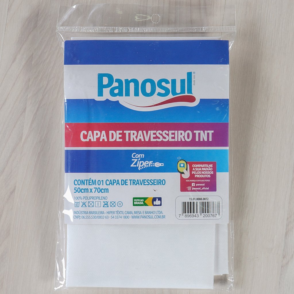 Capa de Travesseiro TNT 50x70 40g/m² com Ziper Branco