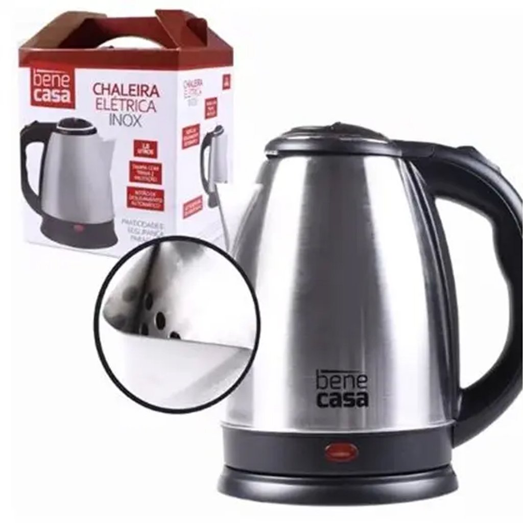 Chaleira Elétrica Inox Jarra com 1,8 Litros KZ - 18l 220V