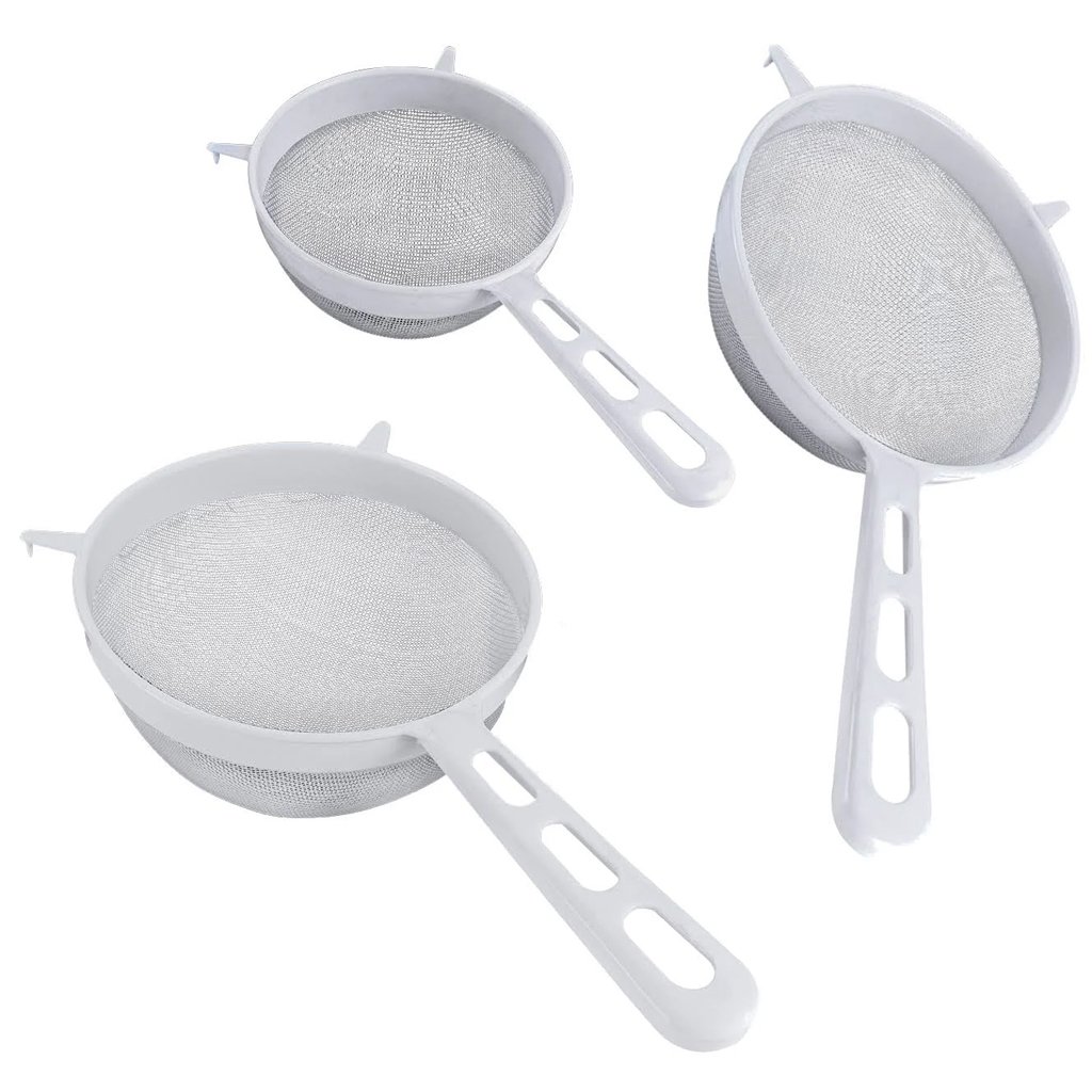 Conjunto 3 Peneiras 7cm + 11cm + 14cm Branco