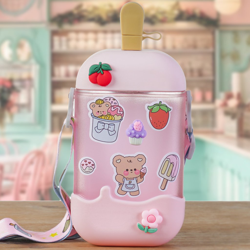Copo Infantil Picolé 400ml 19x8x8cm Rosa