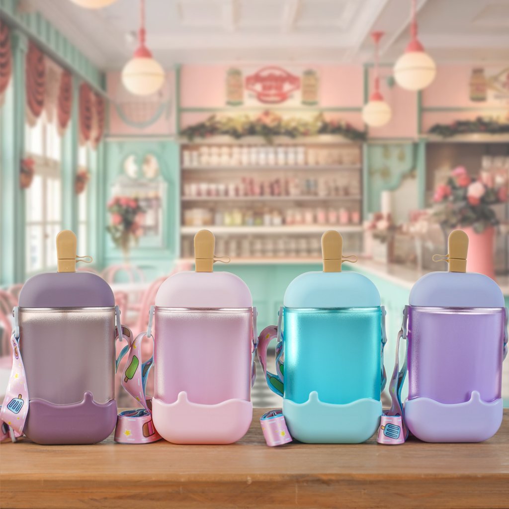 Copo Infantil Picolé 400ml 19x8x8cm Roxo