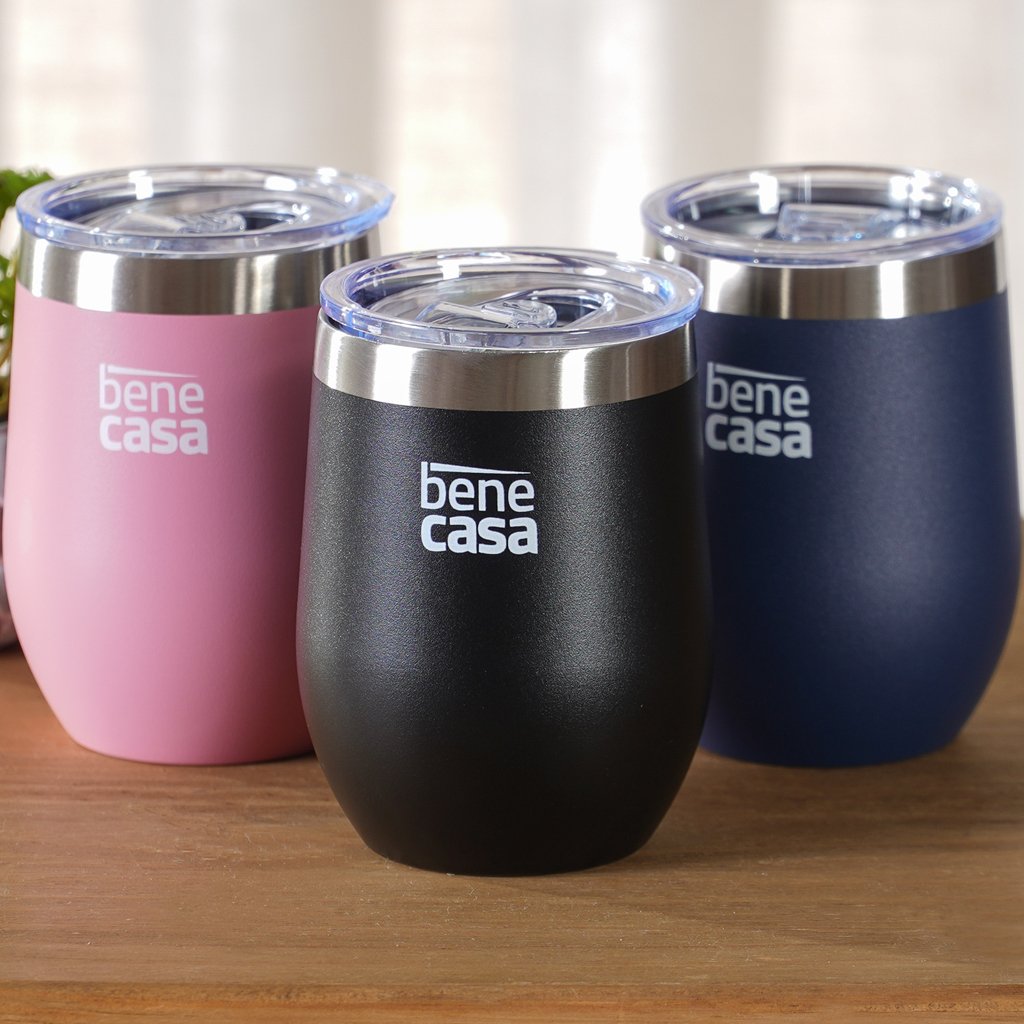Copo Térmico para Bebidas com Tampa 360ml Preto