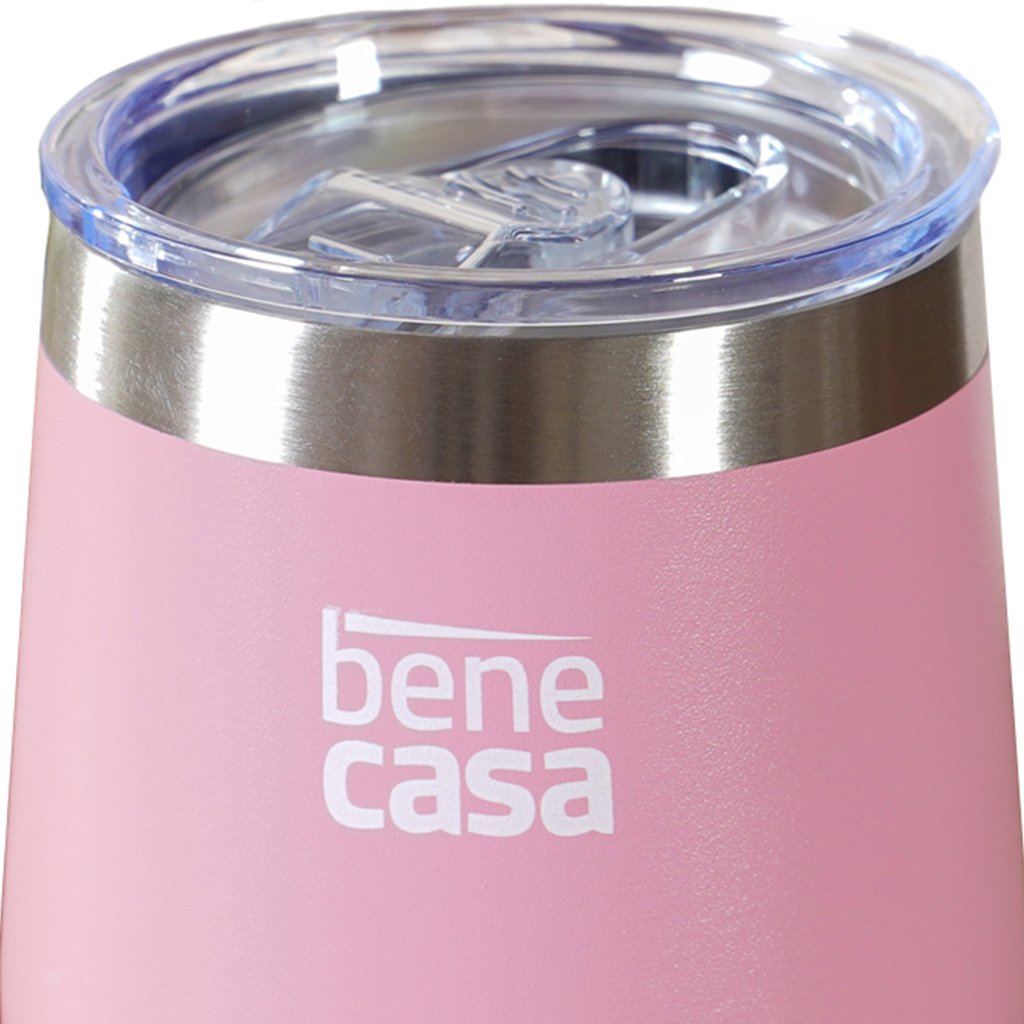 Copo Térmico para Bebidas com Tampa 360ml Rosa