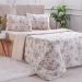 Edredom Casal Bella Cama Malha 125g/m² 100% Algodão 200x220cm Bege