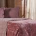 Edredom Casal Plush Bicolor Dupla Face 100% Poliéster 180x220cm Cognac