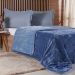 Edredom Queen Plush Bicolor Dupla Face 100% Poliéster 220x240cm Azul Cobalt