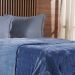 Edredom Queen Plush Bicolor Dupla Face 100% Poliéster 220x240cm Azul Cobalt