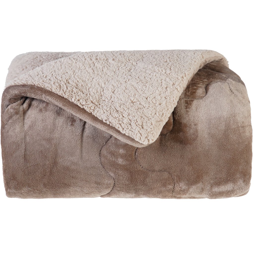 Edredom Sherpa Queen Dupla Face 220x240cm Natural
