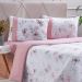 Edredom Solteiro Bella Cama Malha 125g/m² 100% Algodão 160x220cm Rosa