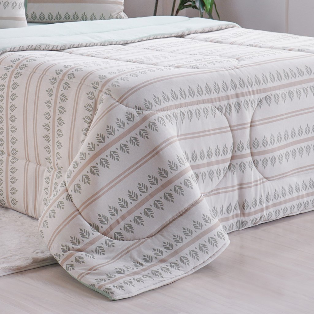 Edredom Solteiro Bella Cama Malha 125g/m² 100% Algodão 160x220cm Verde