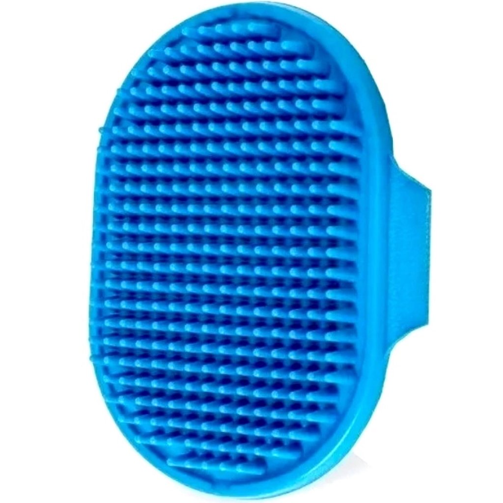 Escova de Banho Pet Silicone com Regulagem 13x8cm Azul