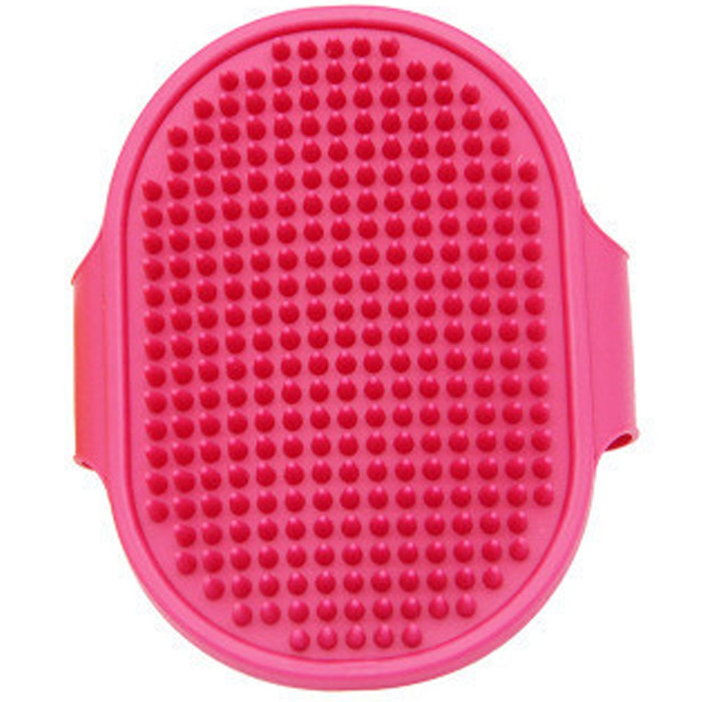 Escova de Banho Pet Silicone com Regulagem 13x8cm Rosa