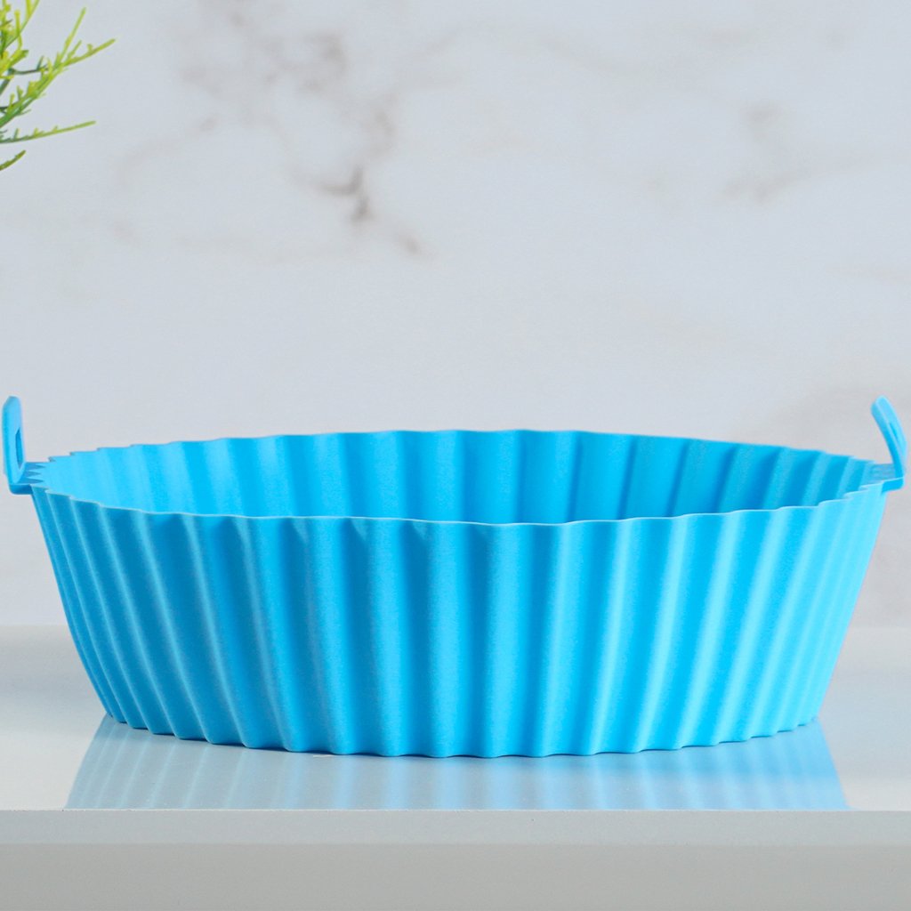 Forma de Silicone Air Fryer 20cm Azul