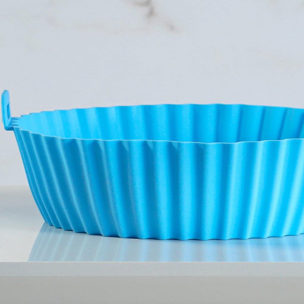 Forma de Silicone Air Fryer 20cm Azul