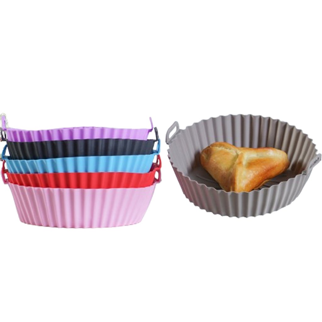 Forma de Silicone Air Fryer 20cm Cinza