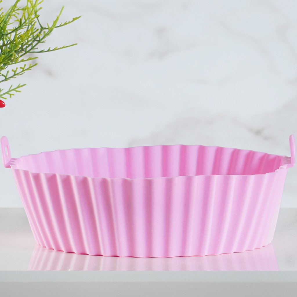 Forma de Silicone Air Fryer 20cm Rosa