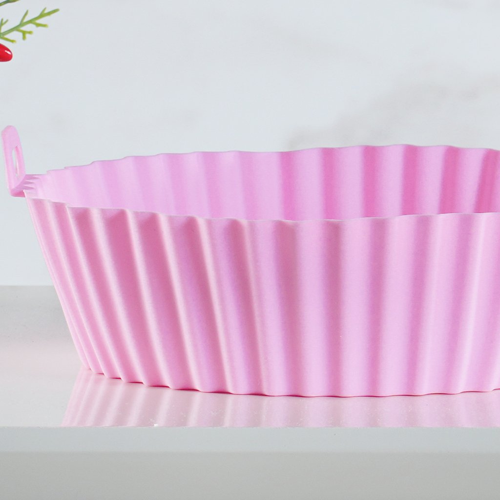 Forma de Silicone Air Fryer 20cm Rosa