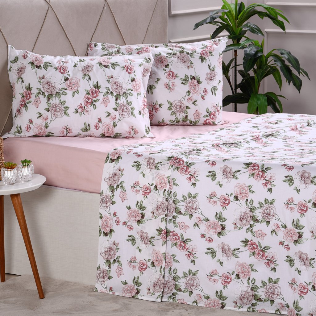 Jogo de Cama Casal 4 Peças 150 Fios Extra Macio 100% Algodão
