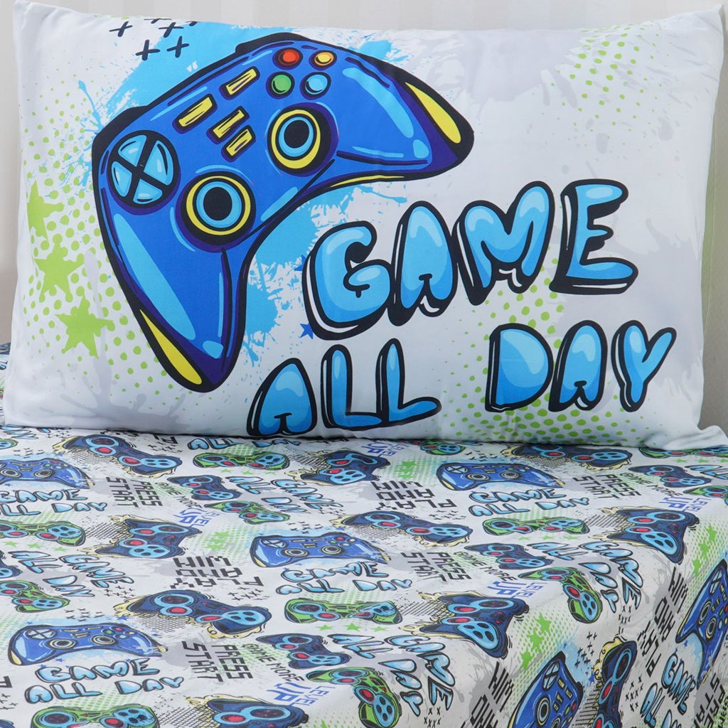 Jogo de Cama Kids Solteiro 2 Pçs Microfibra 88x188x30cm Game