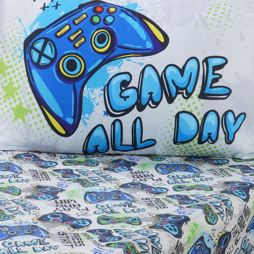 Jogo de Cama Kids Solteiro 2 Pçs Microfibra 88x188x30cm Game