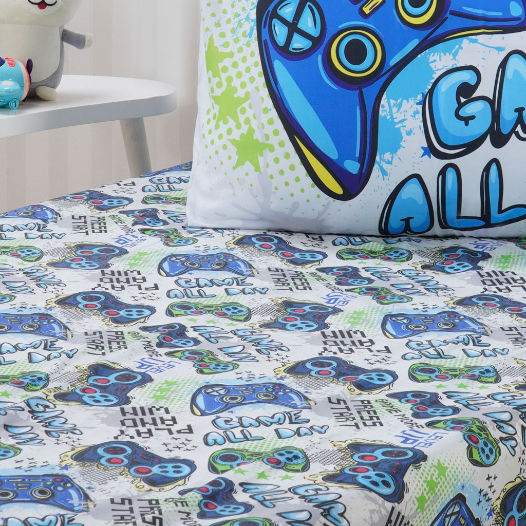 Jogo de Cama Kids Solteiro 2 Pçs Microfibra 88x188x30cm Game