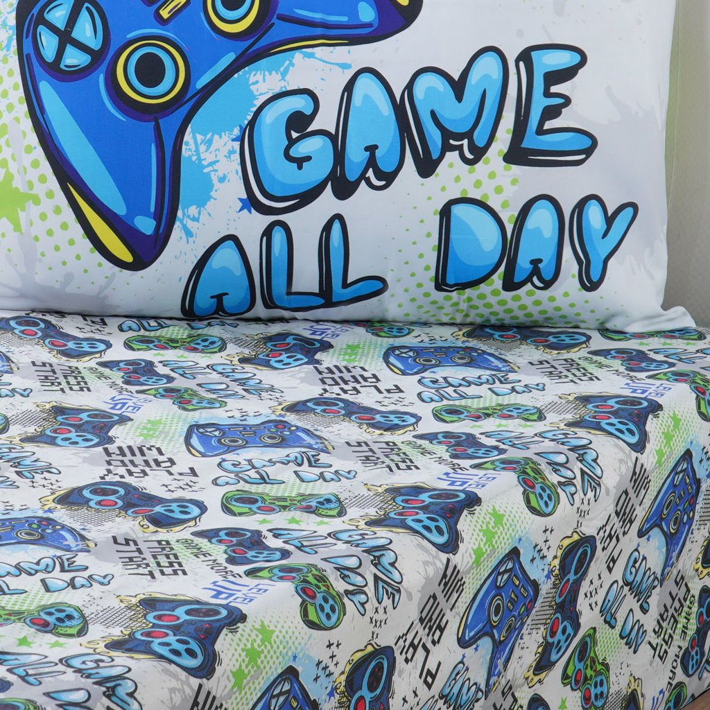 Jogo de Cama Kids Solteiro 2 Pçs Microfibra 88x188x30cm Game