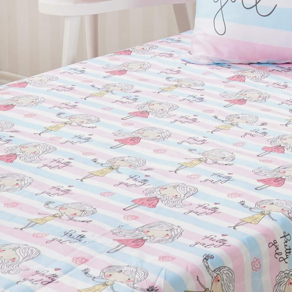 Jogo de Cama Kids Solteiro 2 Pçs Microfibra 88x188x30cm Pretty Girl