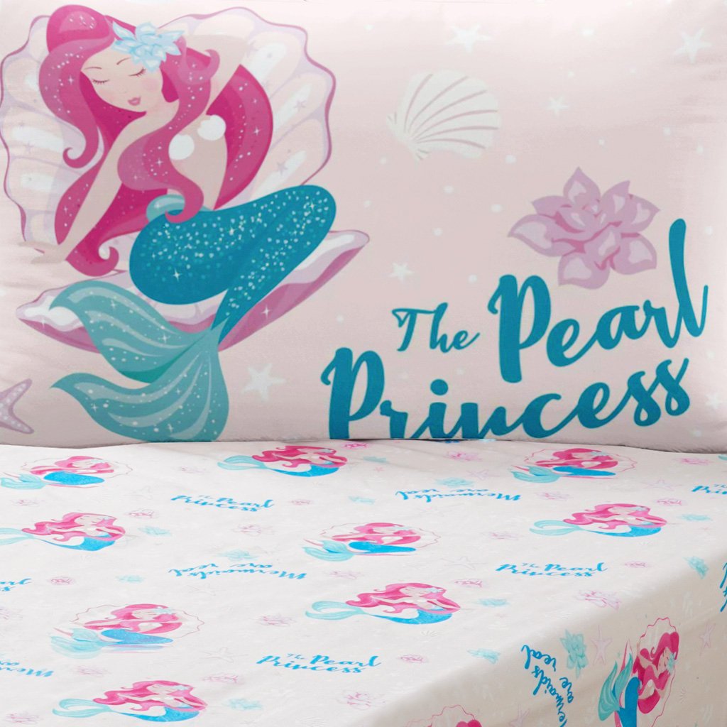 Jogo de Cama Kids Solteiro 2 Pçs Microfibra 88x188x30cm Sereia