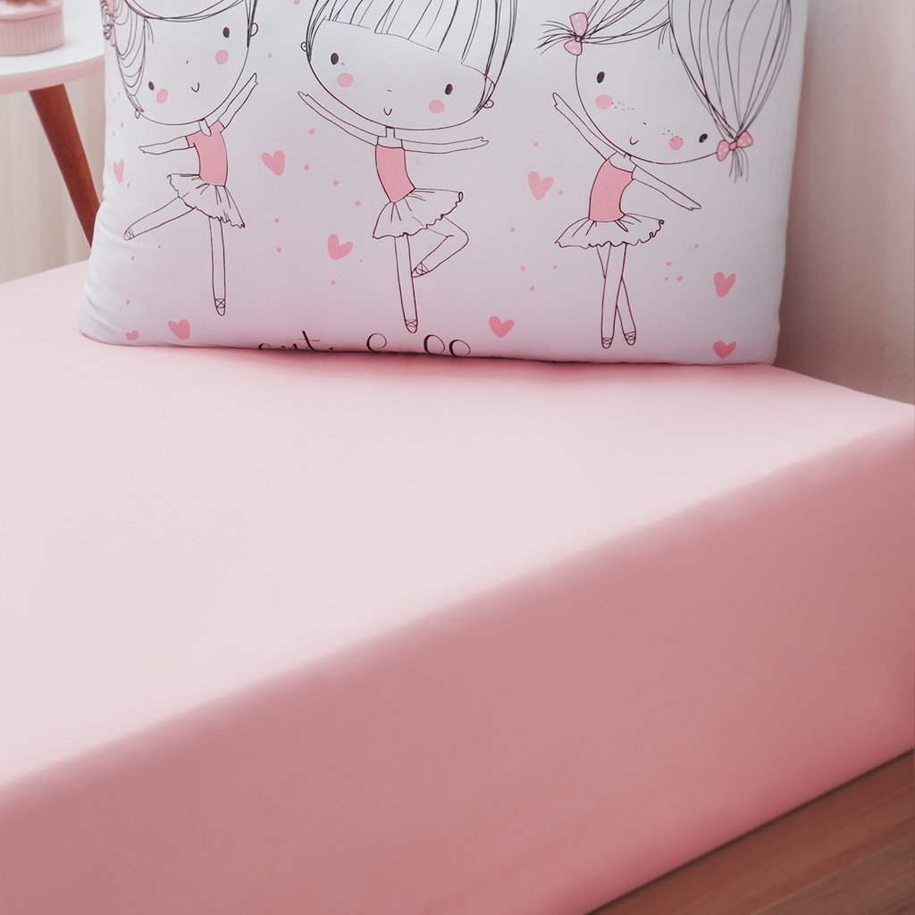 Jogo de Cama Kids Solteiro Infantil Malha 88x188x25cm Ballet