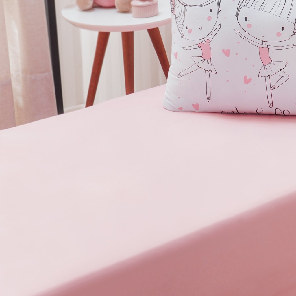 Jogo de Cama Kids Solteiro Infantil Malha 88x188x25cm Ballet