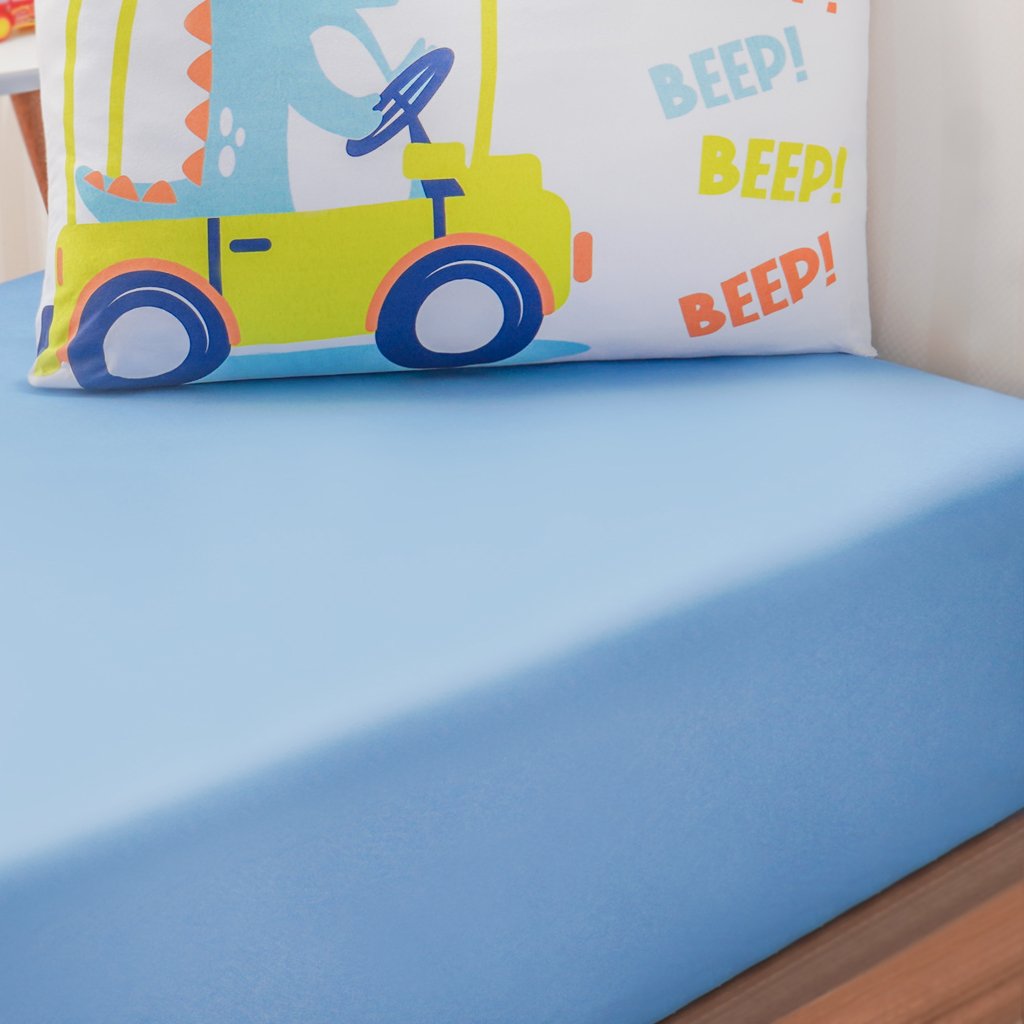 Jogo de Cama Kids Solteiro Infantil Malha 88x188x25cm Dino