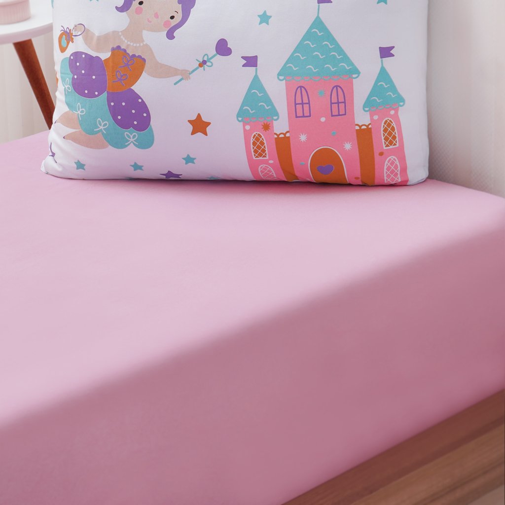 Jogo de Cama Kids Solteiro Infantil Malha 88x188x25cm Fada