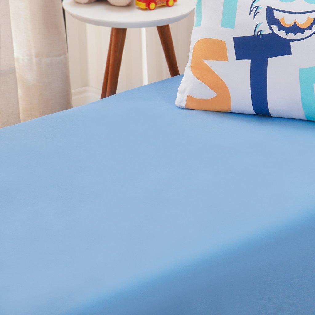 Jogo de Cama Kids Solteiro Infantil Malha 88x188x25cm Monster