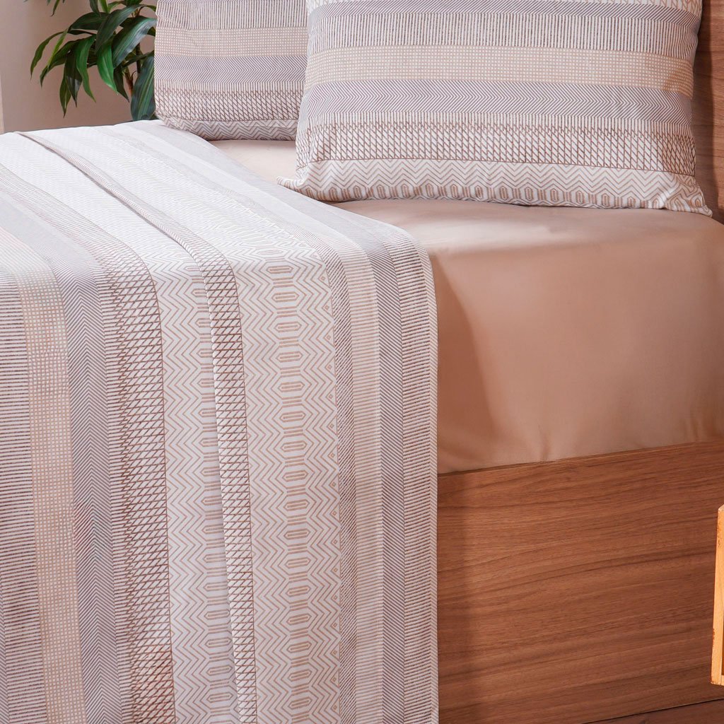 Jogo de Cama King Cotton Touch 4 Peças 193x203x40cm Bossa