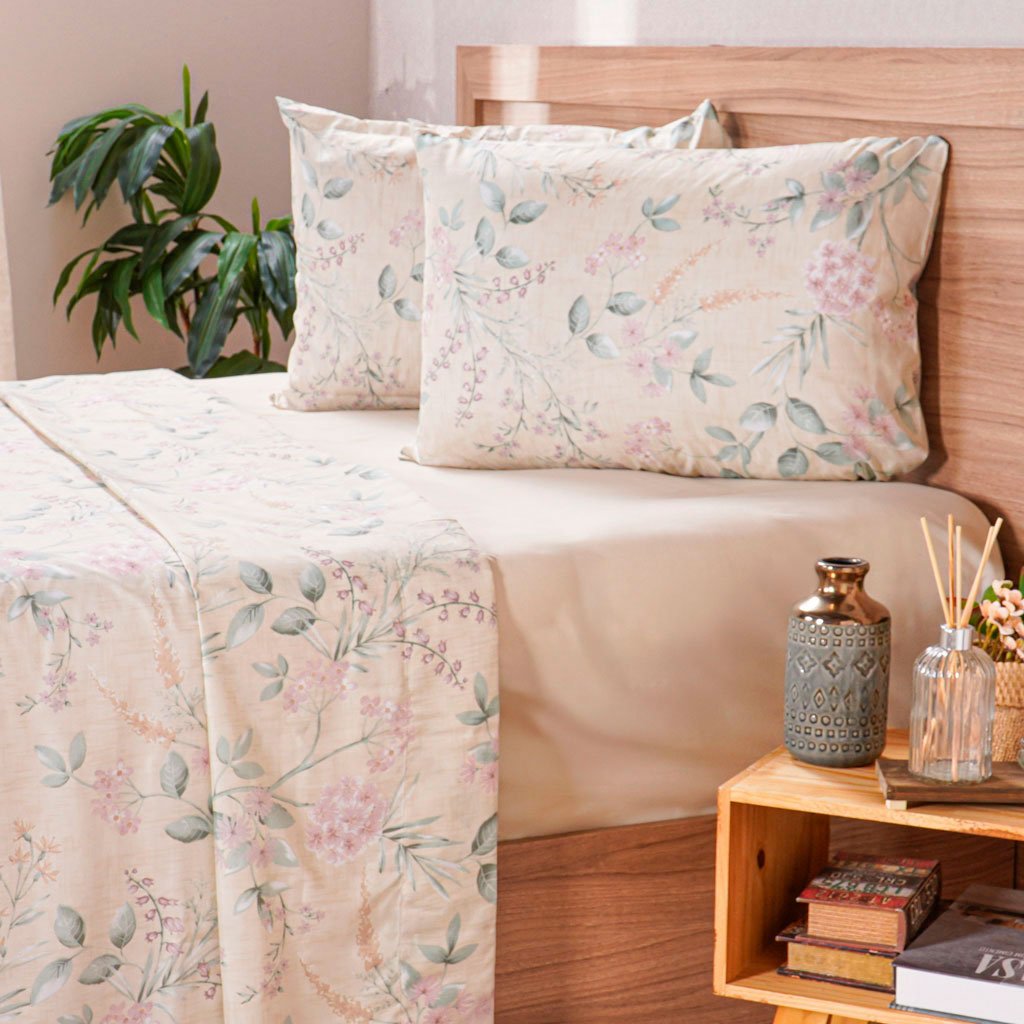 Jogo de Cama King Cotton Touch 4 Peças 193x203x40cm Jasmine