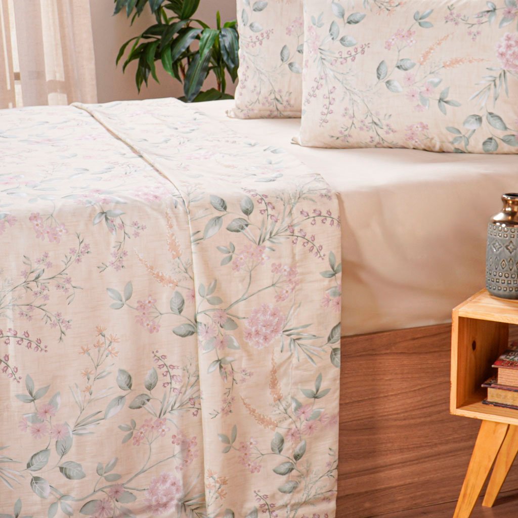 Jogo de Cama King Cotton Touch 4 Peças 193x203x40cm Jasmine